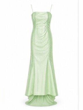 Vintage Y2K Mint Green Forever Yours Prom Gown Dress with Train Size 3 4012